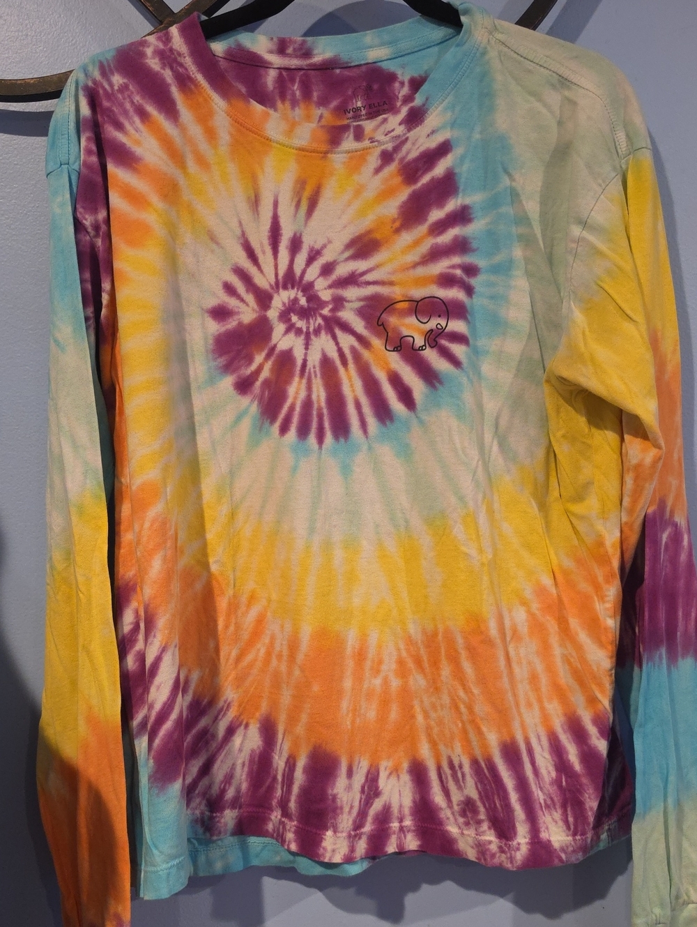 Ivory Ella Tie-Dye Long Sleeve Tee Size Medium